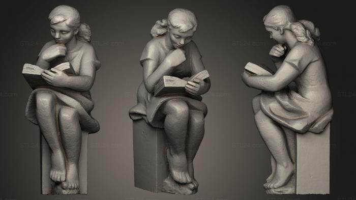 Статуэтки люди (Девушка с книгой, STKH_0025) 3D модель для ЧПУ станка